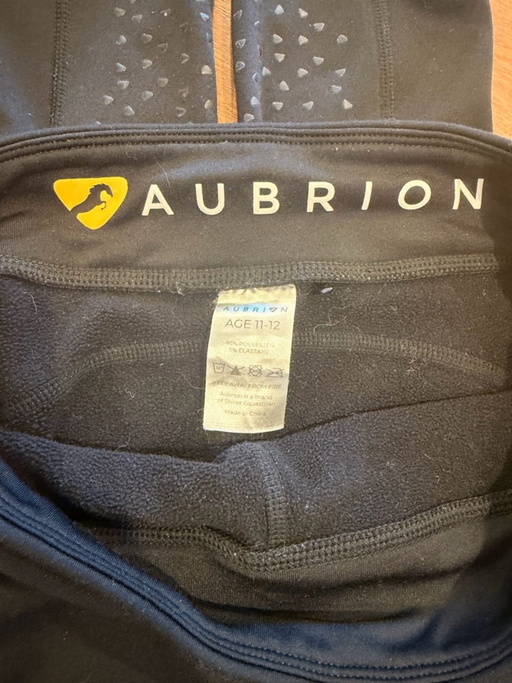 Girls Aubrion Black Equestrian winter breeches